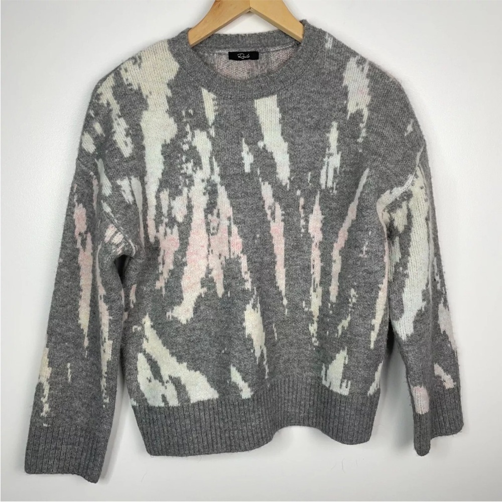 Rails Perci Tie Dye Wool Blend Cozy Crewneck Sweater Grey Pink Mint Sz XL - Picture 4 of 7